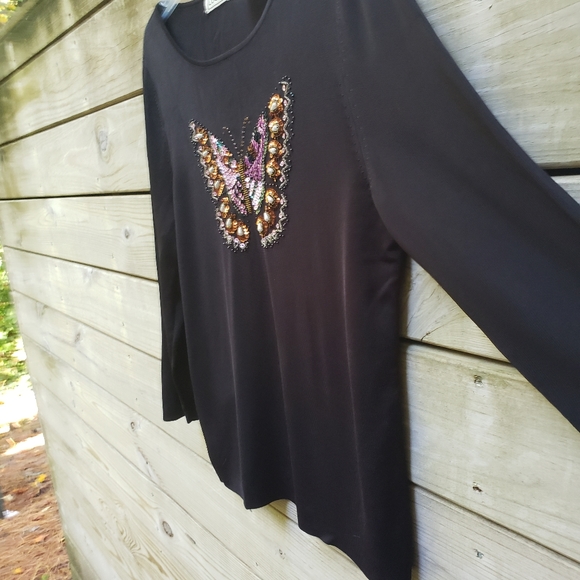 Lucia Barnes , Gorgeous Intricate , Boho , Crystal, Butterfly🦋 Sweater - Picture 11 of 16